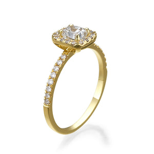 1.6 Carat 14K Rose Gold Moissanite & Diamonds "Andrea" Engagement Ring