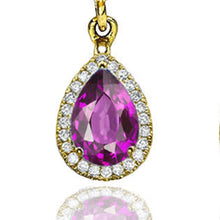 Load image into Gallery viewer, 2 Carat 14K Yellow Gold Amethyst &amp; Diamonds &quot;Francie&quot; Earrings