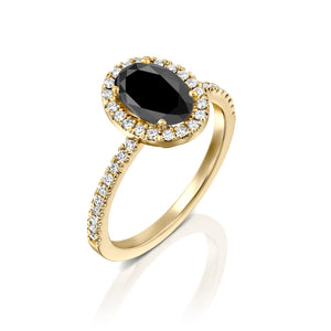 2 Carat 14K Rose Gold Black Diamond "Mika" Engagement Ring