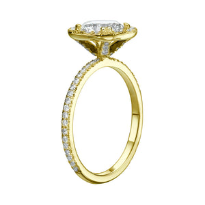 1 Carat 14K Yellow Gold Moissanite & Diamonds "Marine" Ring